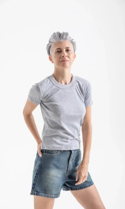 Remera ribb gris