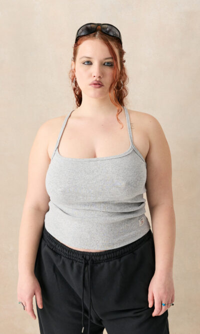 Top breteles gris