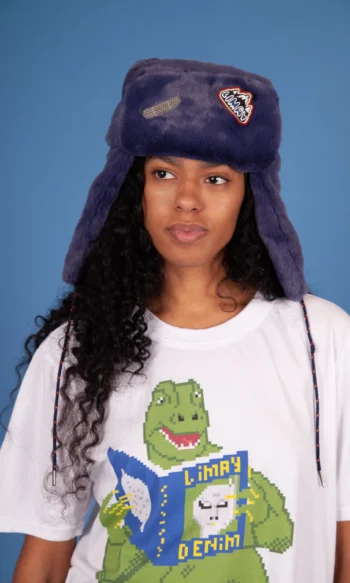Gorro peludo azul