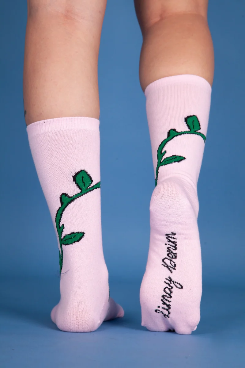 Medias flor rosas - Image 2