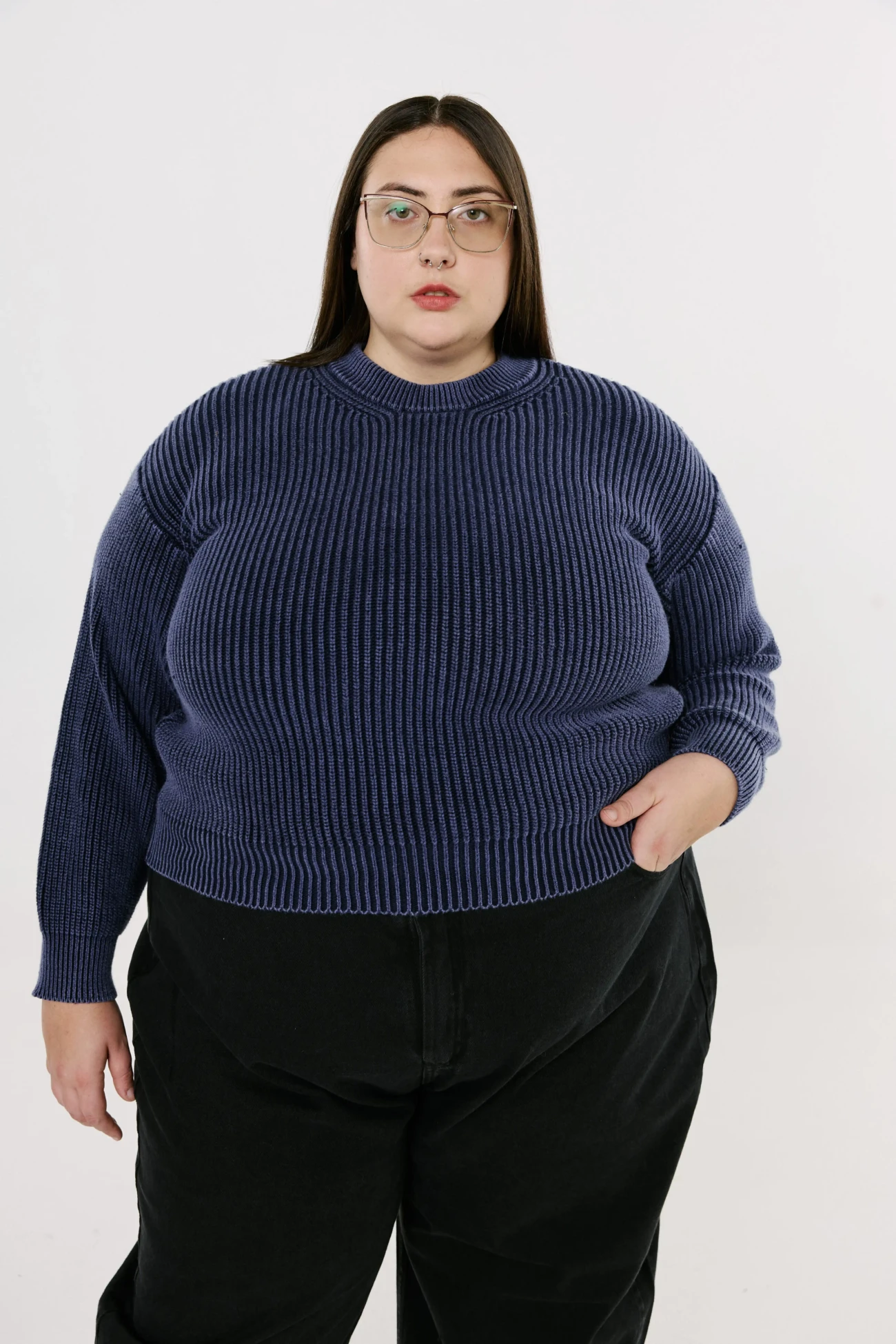 Sweater azul gastado